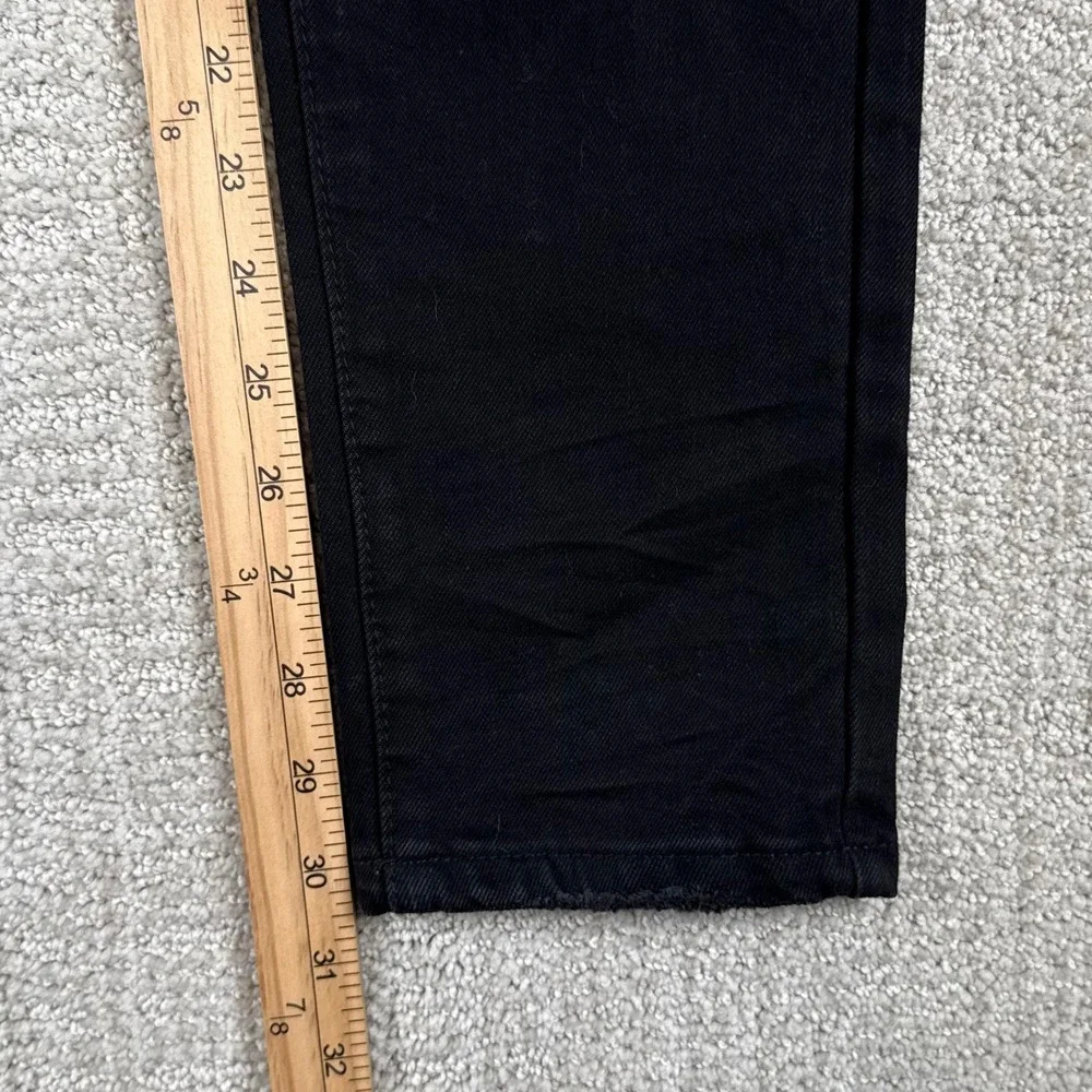 Amiri Mens 32x30 Black Distressed Side Stripe Zip Skinny Denim Jeans Made USA